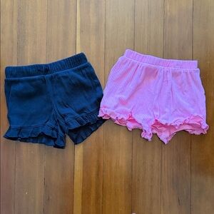 jumping beans Ribbed Ruffle Shorts - Black & Pink